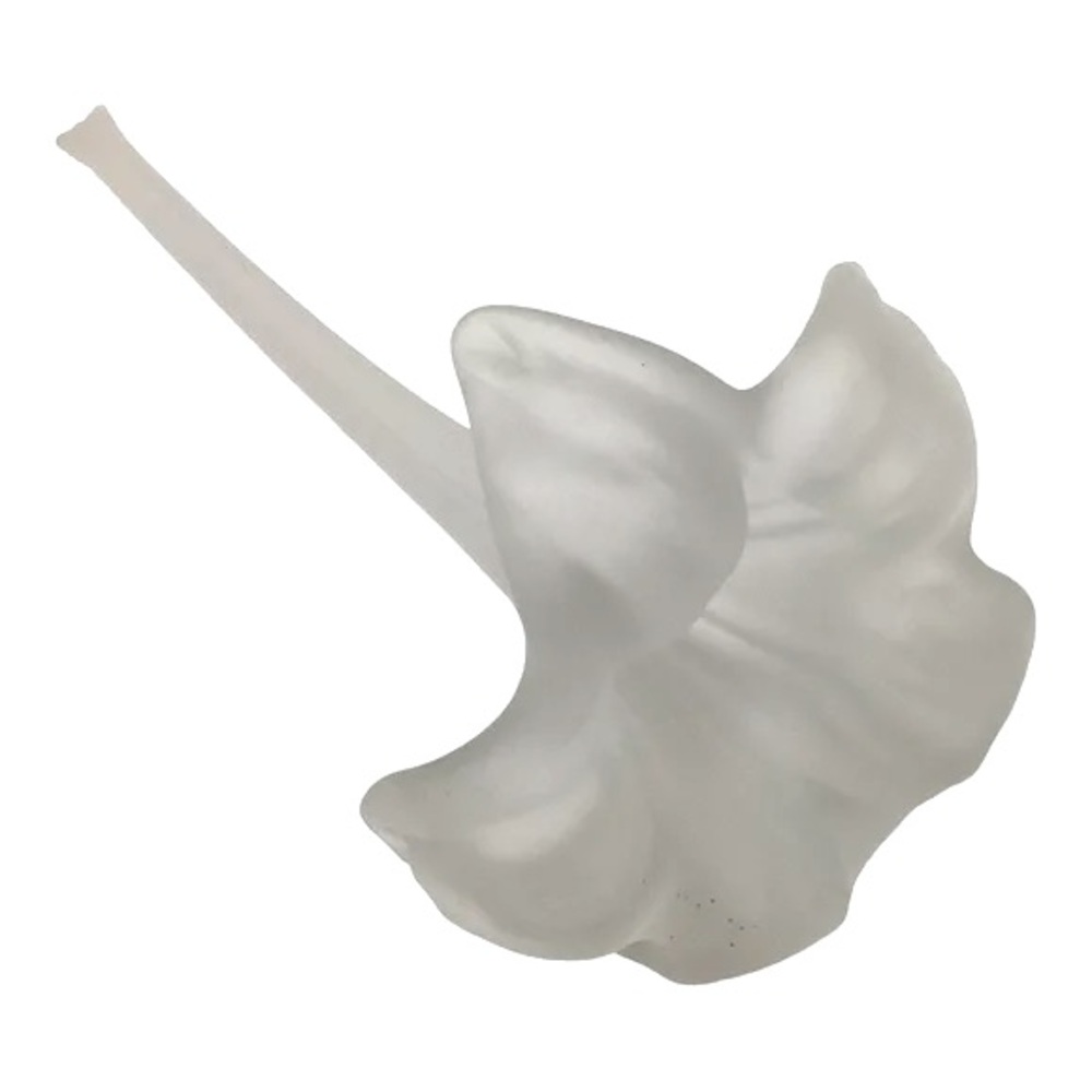Frosted White Satin Art Glass Trumpet Horn Lily Epergne Flower Holder Bud Vase - Picture 11 of 16